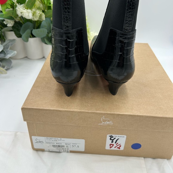 Women's Christian Louboutin PROMIDAVOL 35 croc effect Leather Chelsea boots 37.5 - Picture 9 of 12